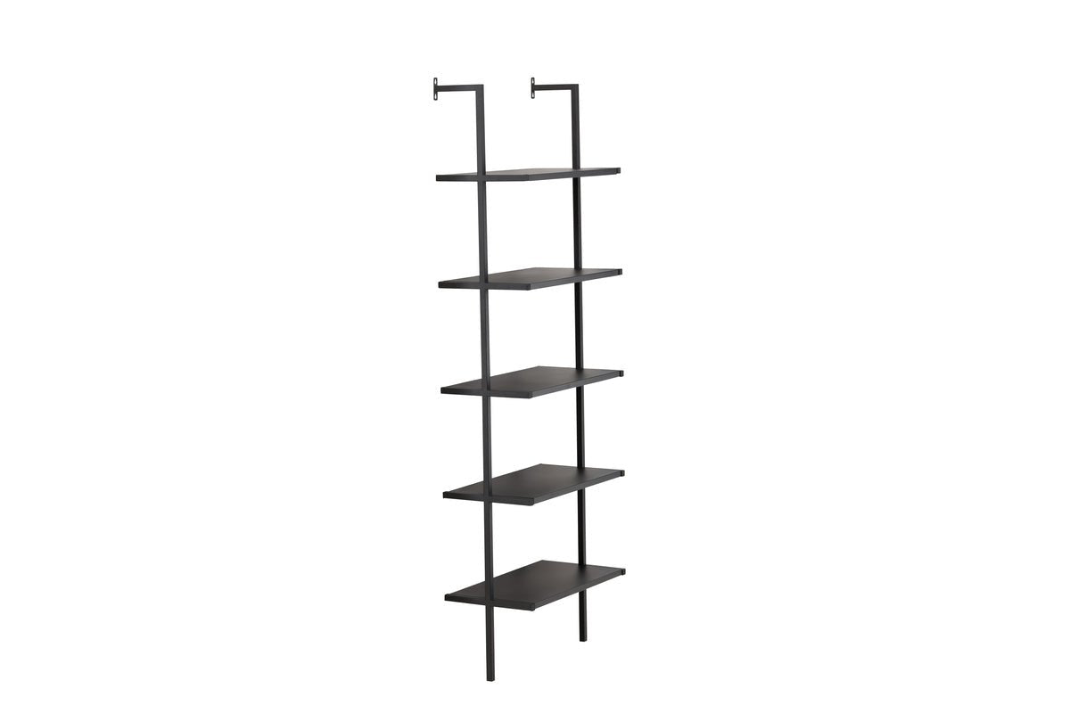 Regal Caracas – Wandrek met 5 planken in Zwart