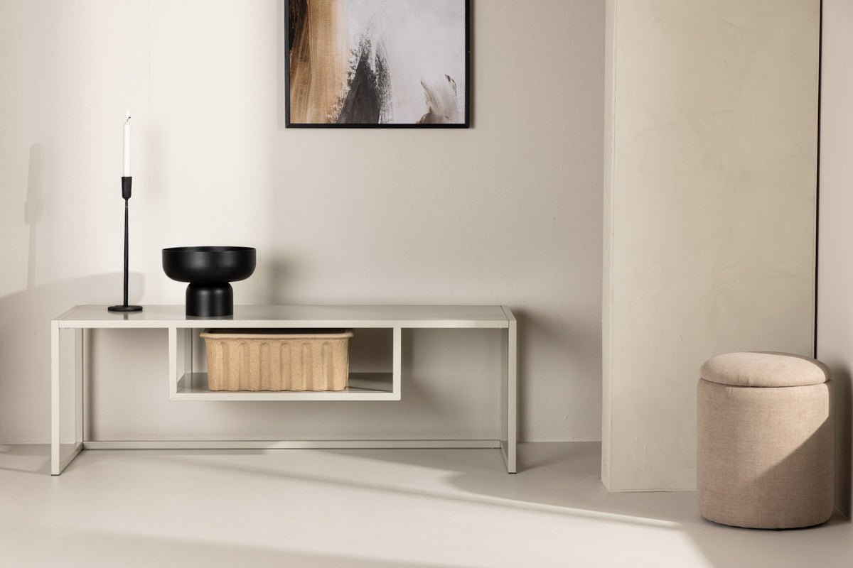 Designer TV-Lowboard Arvigo – Beige/Zwart, mat, van staal