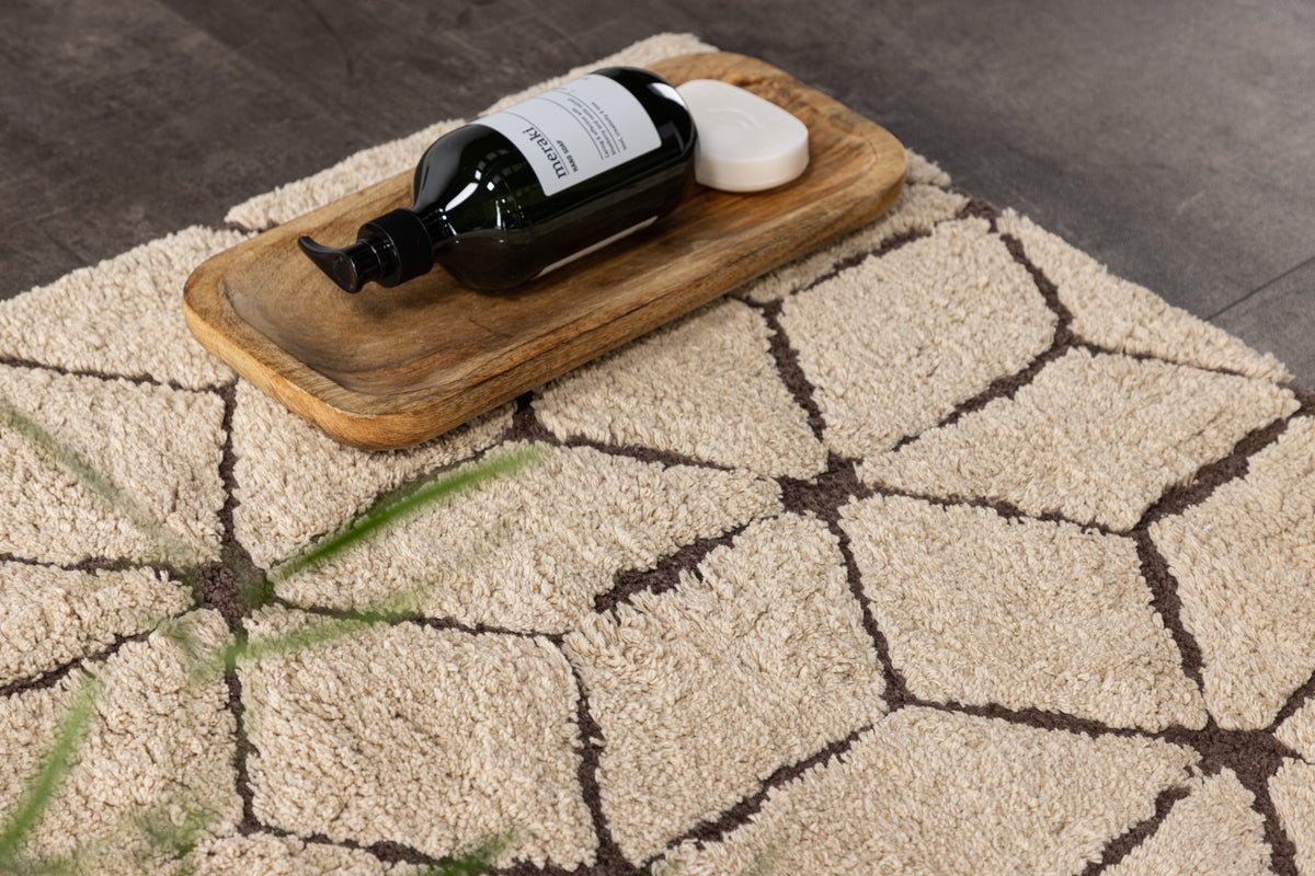 Badmat Semara - in een beige-bruine combinatie van zacht katoen