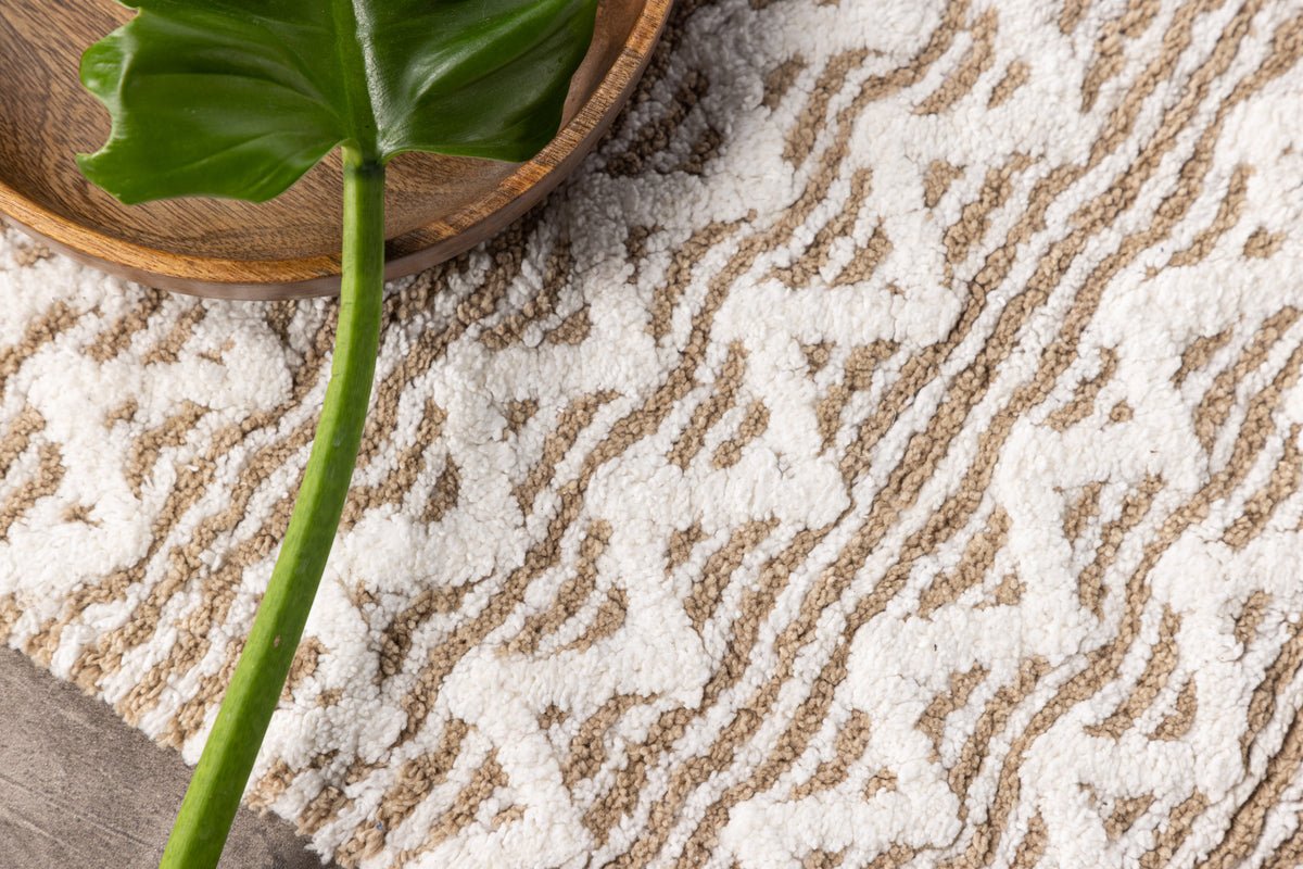 Badmat Sanur - in wit-beige combinatie van zachte katoen