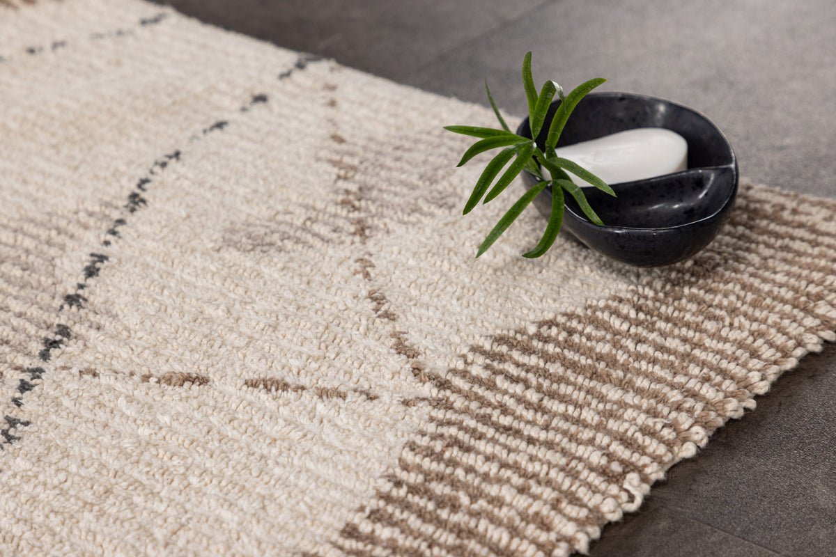 Badmat Seminyak - in modern beige-grijs-bruin van zachte katoen