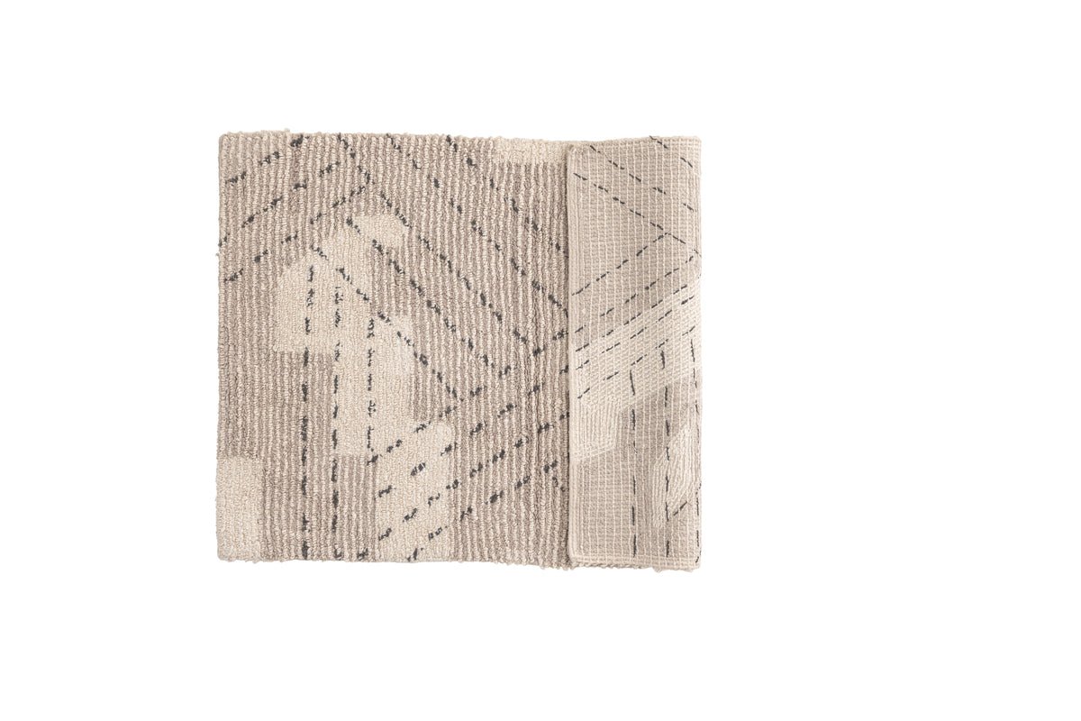 Badmat Amed - van warme beige- en grijstinten van katoen