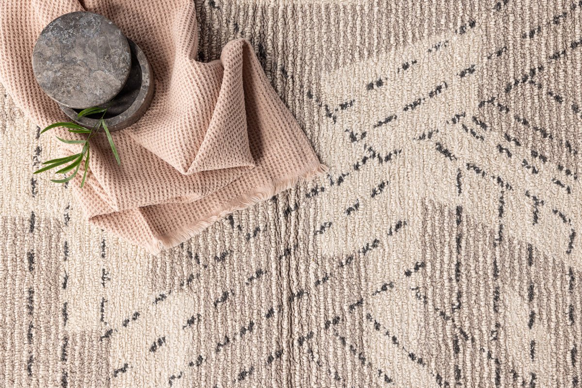 Badmat Amed - van warme beige- en grijstinten van katoen