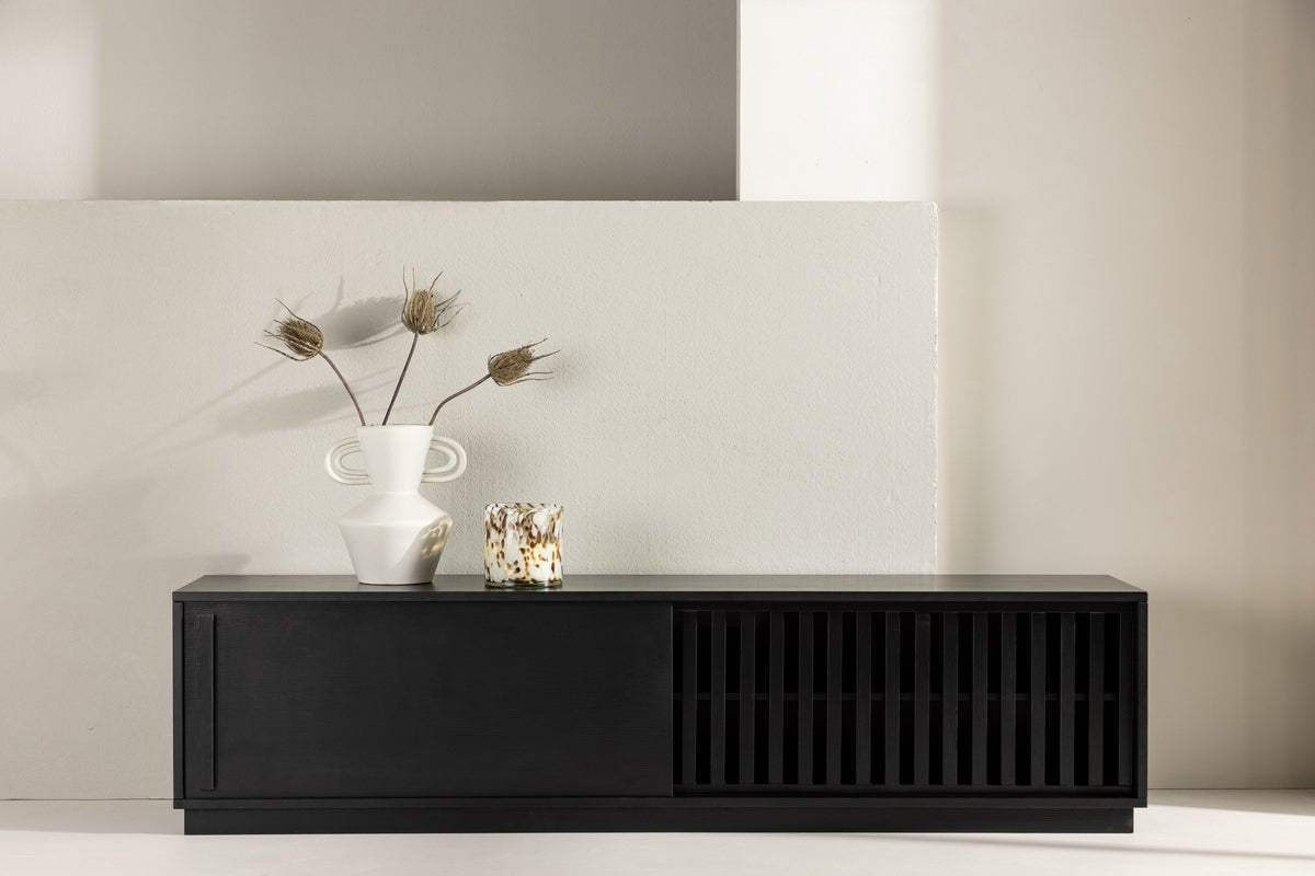 Designer TV-Lowboard Valero 180 cm MDF – Mat, met lamellenfront