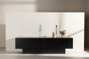 Designer TV-Lowboard Avento – Zwart, Mat, met Middenpoot