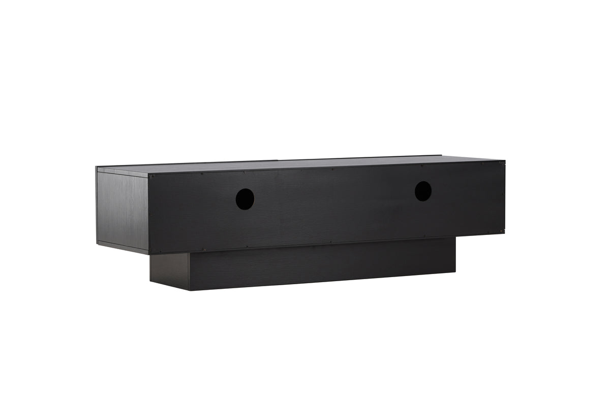 Designer TV-Lowboard Avento – Zwart, Mat, met Middenpoot