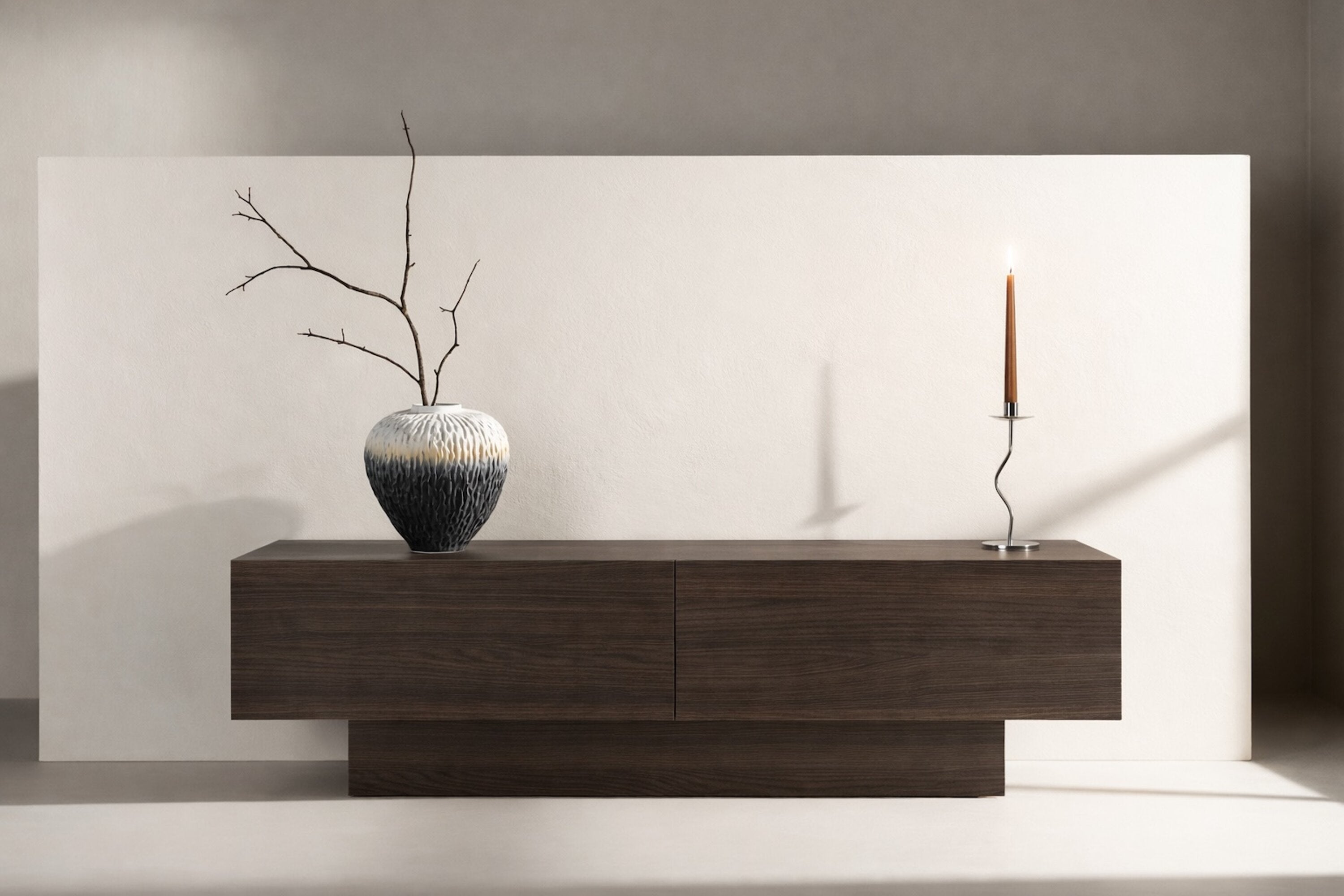 Lowboard Darion - in Mocca voor tv, consoles en accessoires