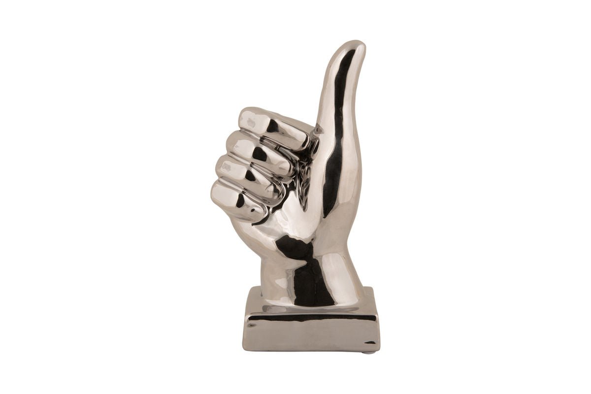 Beeld "Thumbs" – Keramisch figuur met glanzend oppervlak
