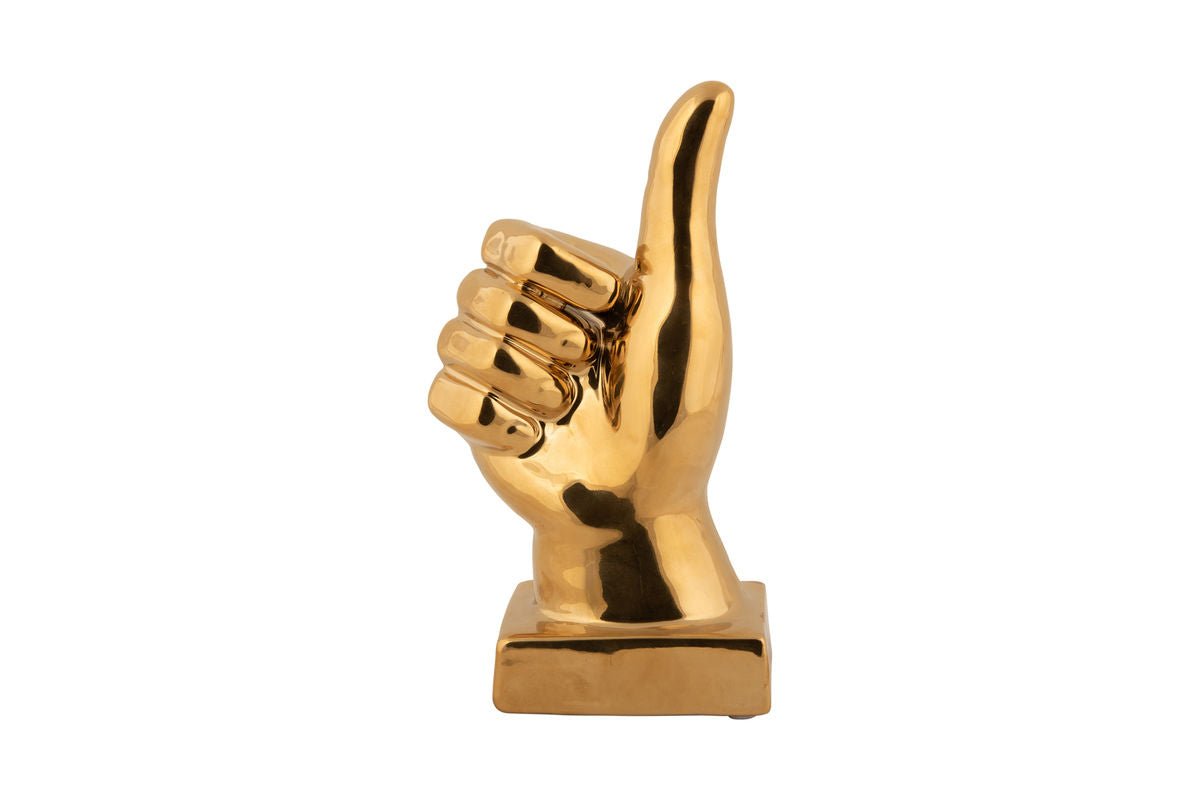 Beeld "Thumbs" – Keramisch figuur met glanzend oppervlak