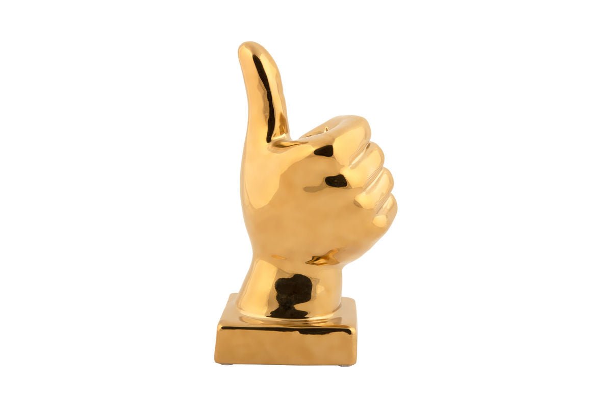 Beeld "Thumbs" – Keramisch figuur met glanzend oppervlak