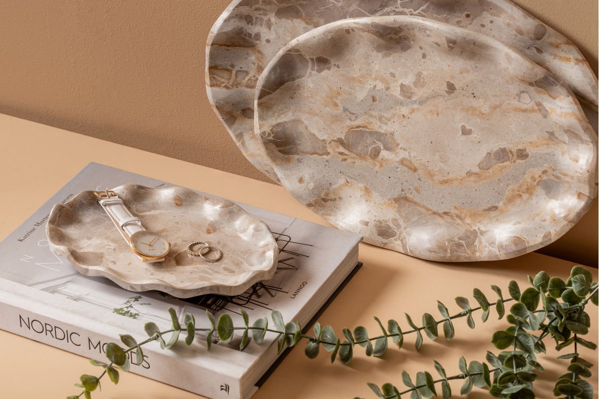 Schaal Averelle – vervaardigd uit marmer / Bloemvormig