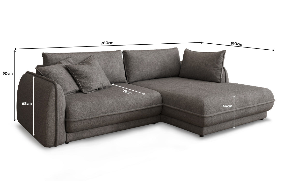 Designer Sofa Mojave II Stof met slaapfunctie en opbergruimte