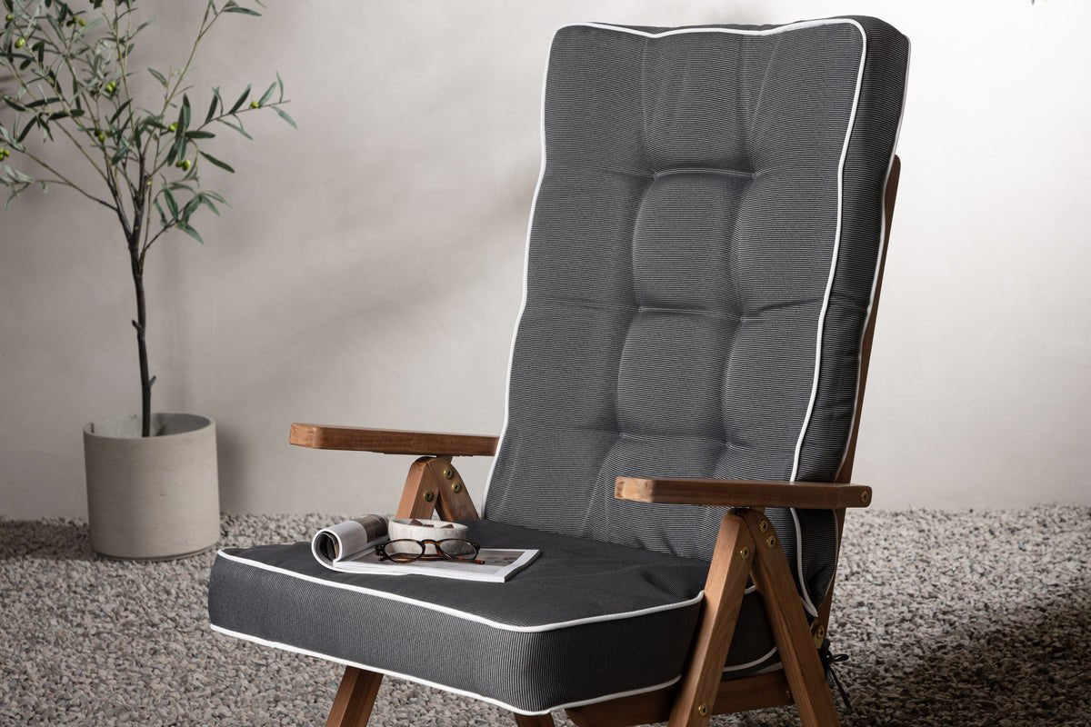 Garten 3-delige set - Stoelkussen Jill van polyester, Donkergrijs