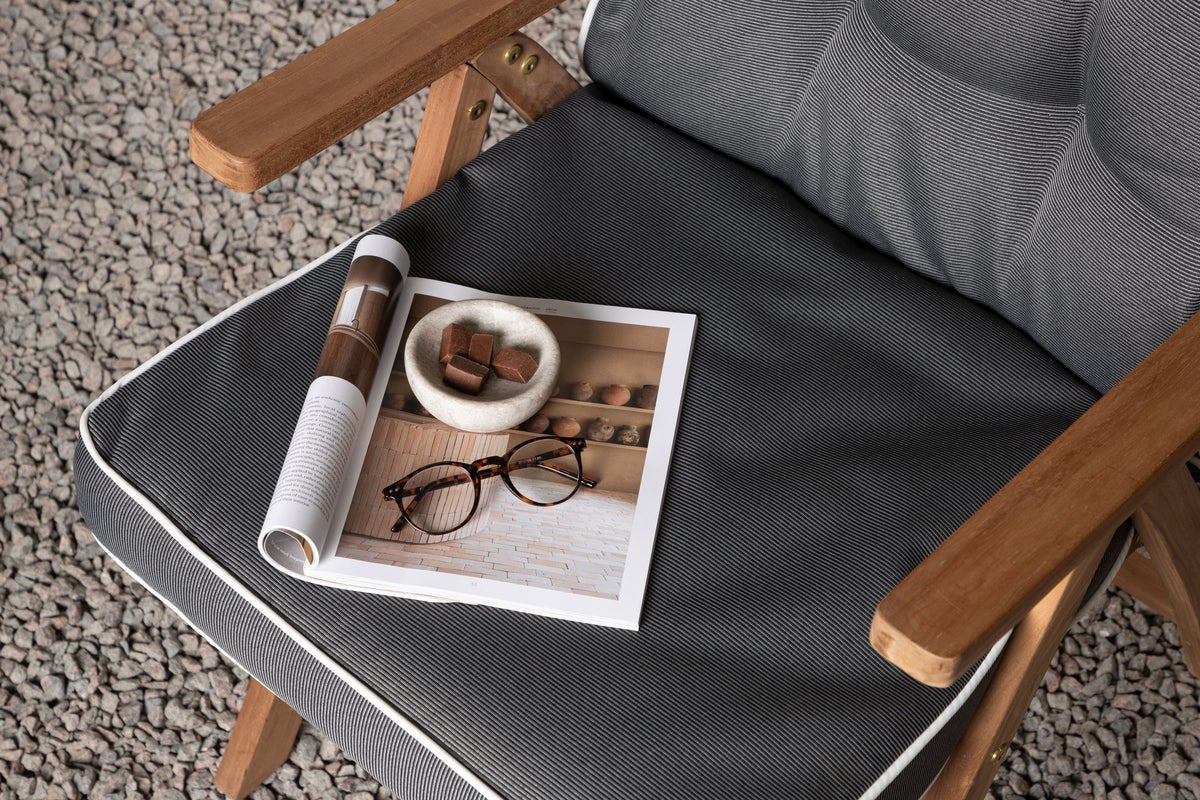 Garten 3-delige set - Stoelkussen Jill van polyester, Donkergrijs