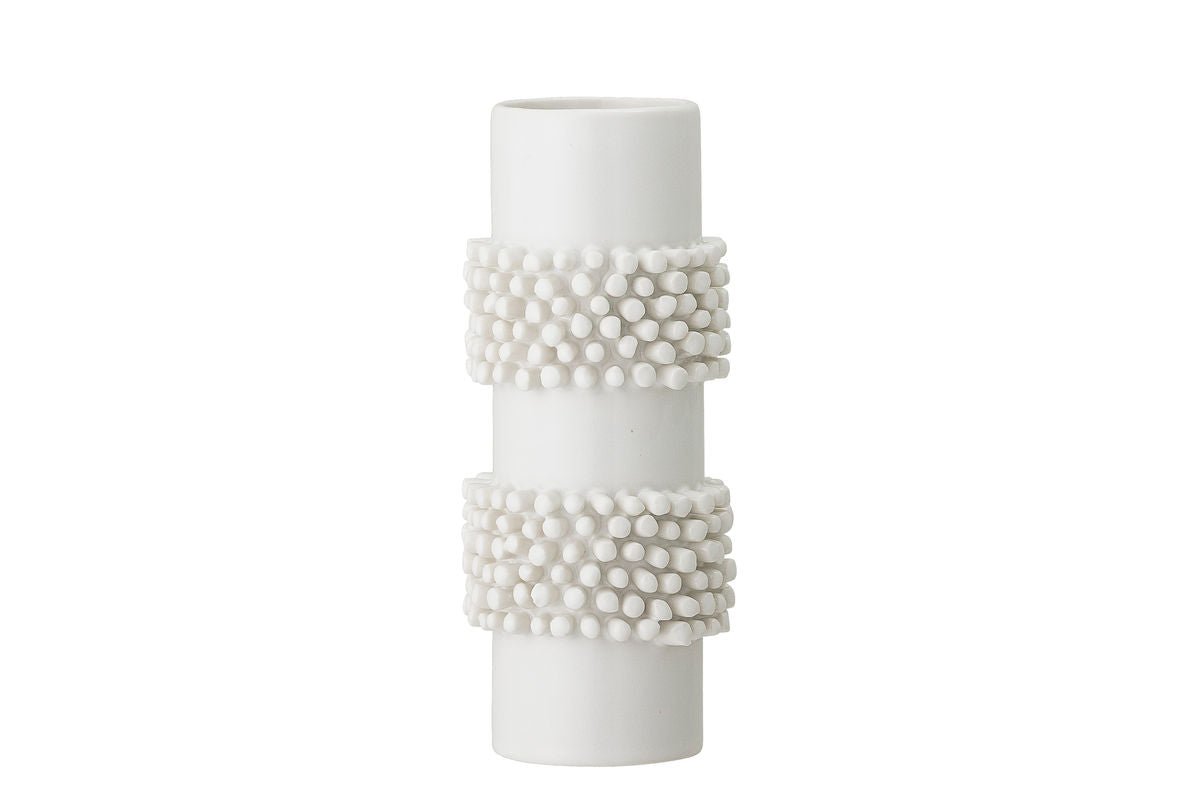 Vaas "Snow" - witte steengoedvaas