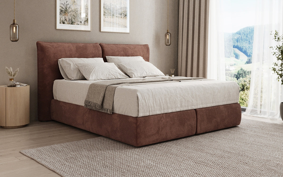 Boxspringbed Pillo in Ribstof