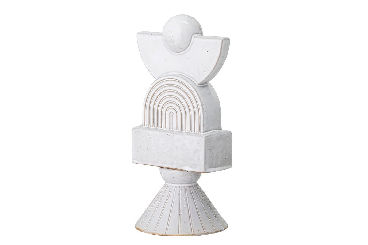 Beeld Svalen Wit – Sculpturaal designobject van steengoed