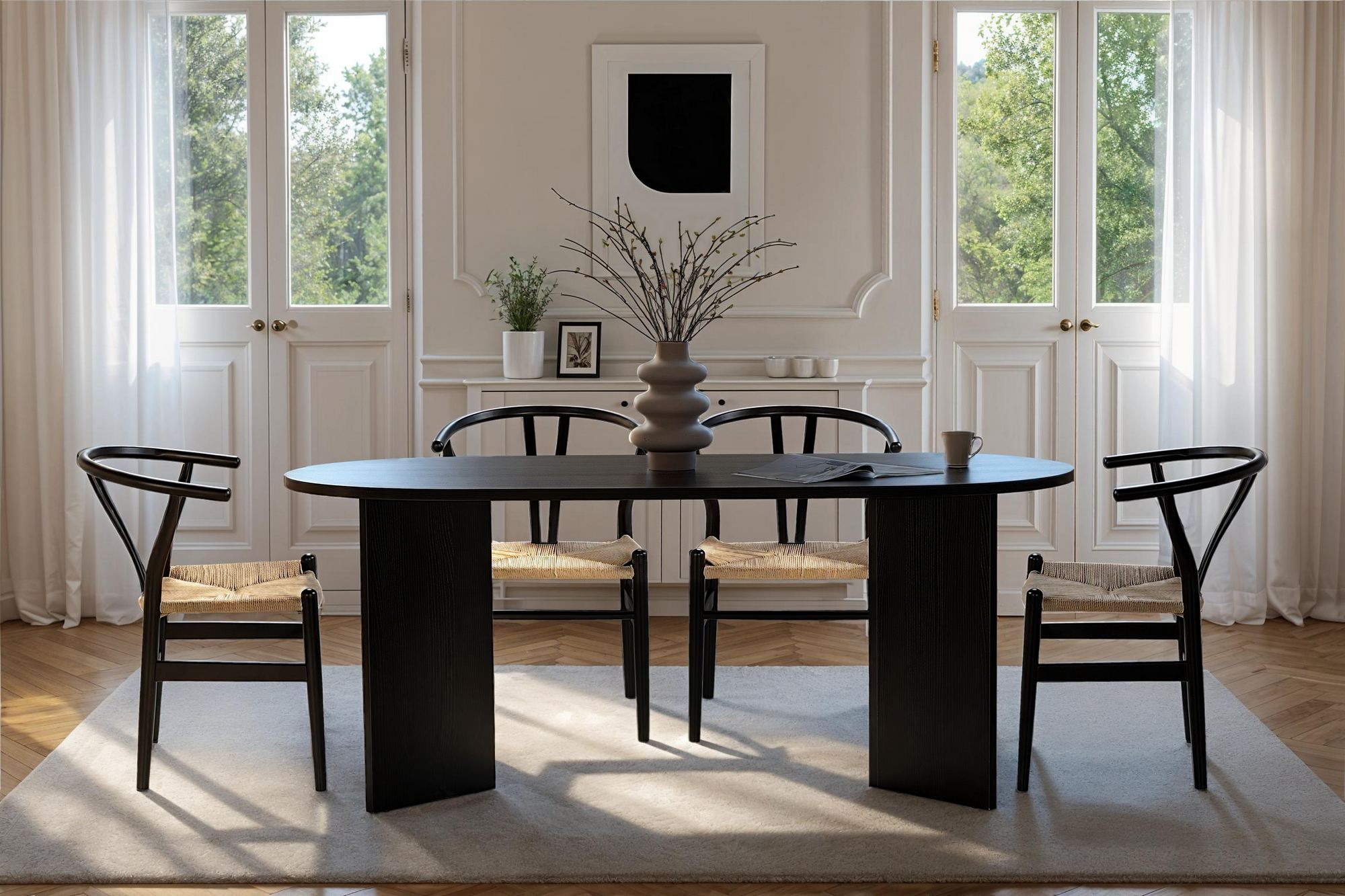 Eettafel Tovino - in 2 kleuren met afgeronde hoeken
