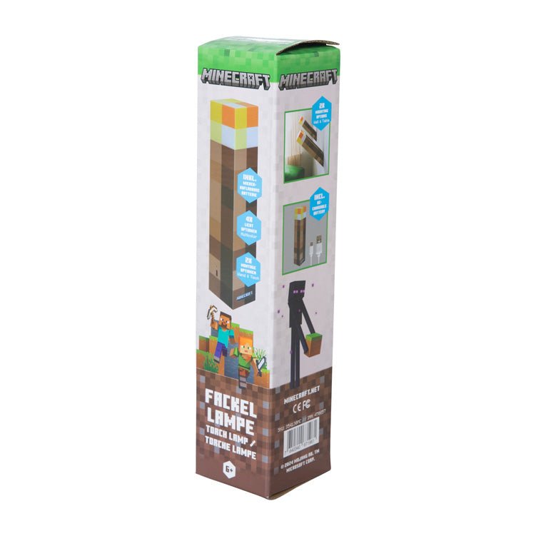 Minecraft LED-fakkel met wandhouder – oplaadbaar & origineel pixelontwerp
