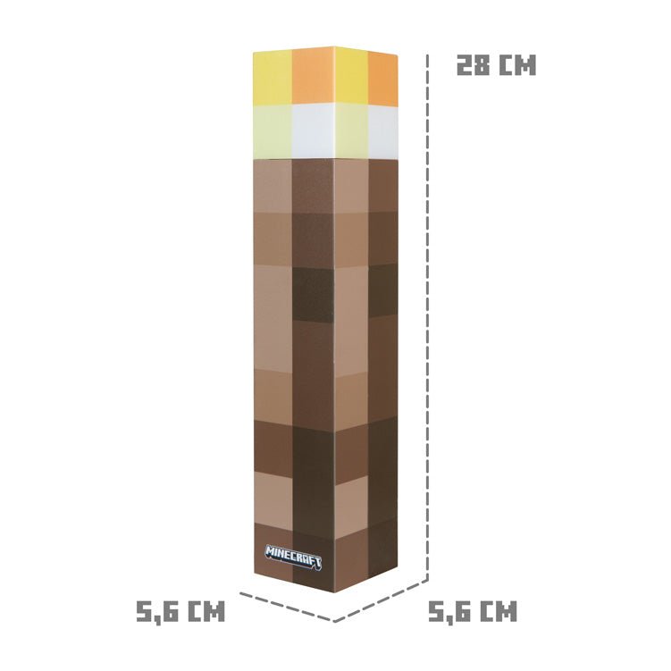 Minecraft LED-fakkel met wandhouder – oplaadbaar & origineel pixelontwerp