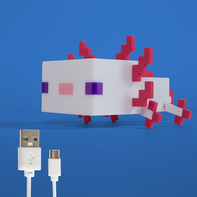 Minecraft LED-tafellamp „Axolotl“ – met accu & USB-C