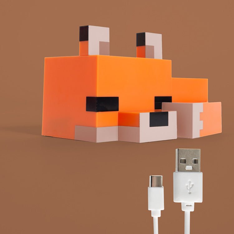 Minecraft LED-tafellamp "Fuchsbaby" – met accu & USB-C