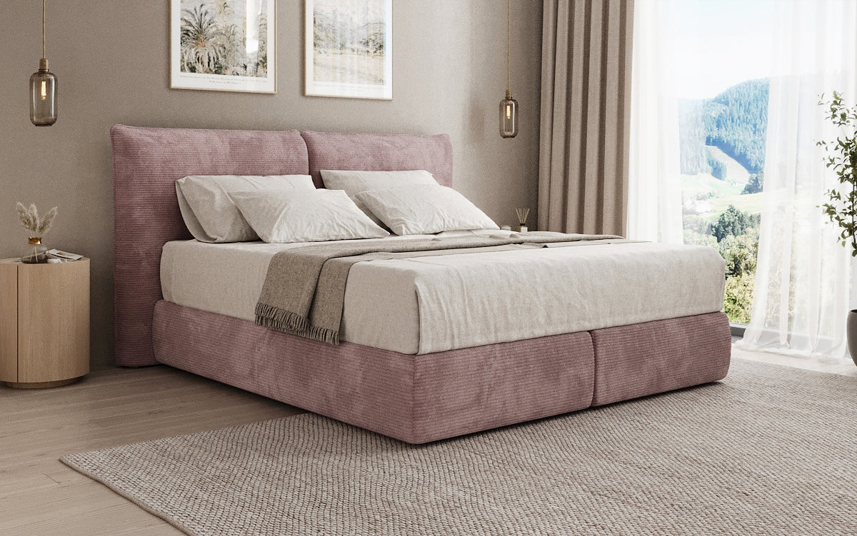 Boxspringbed Pillo in Ribstof