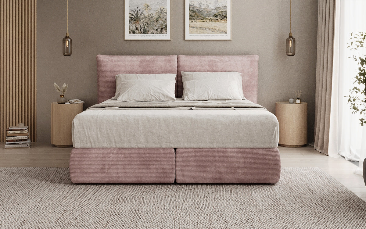 Boxspringbed Pillo in Ribstof
