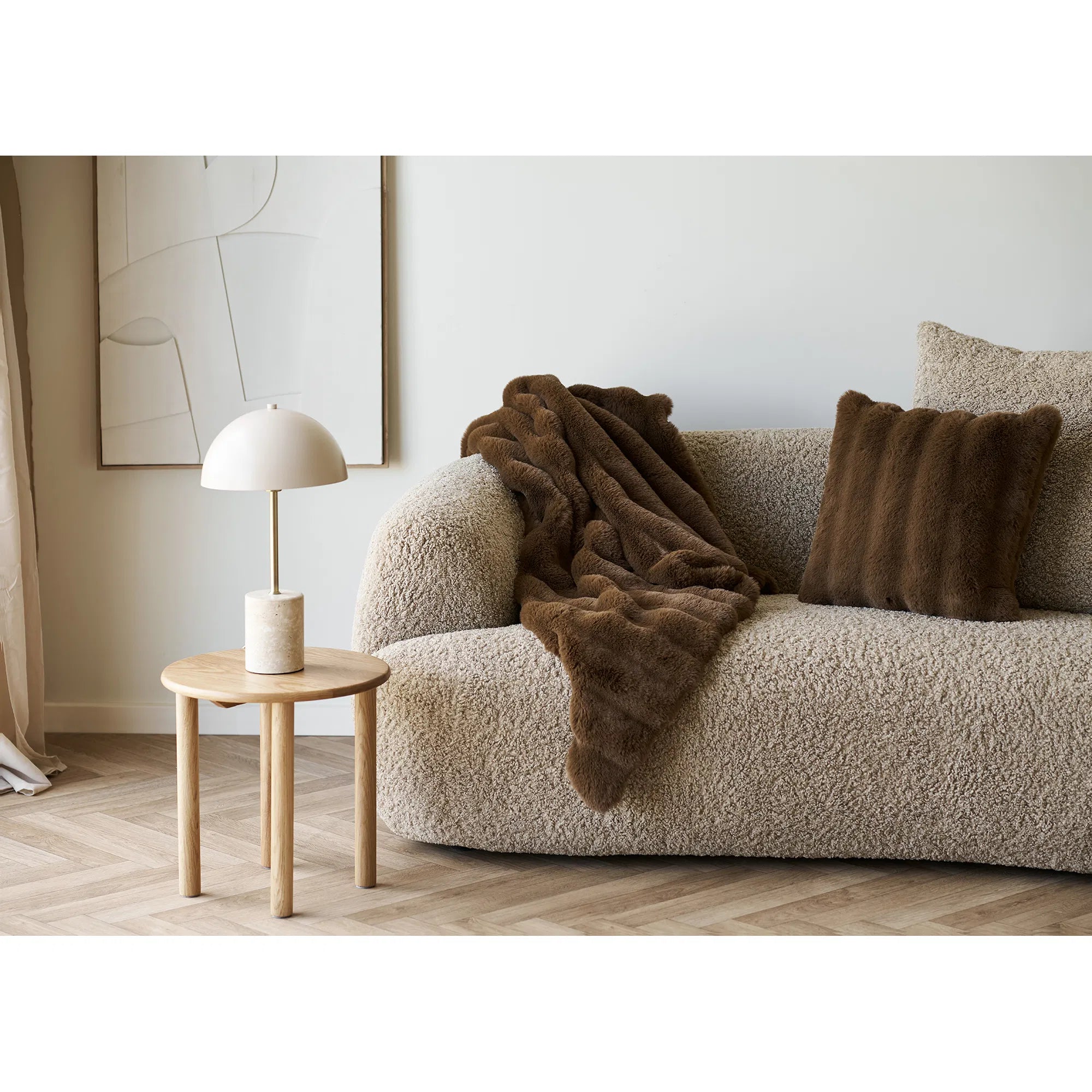 Flausch - Tagesdecke Tao van Imitatiebont Bruin 130x180 cm