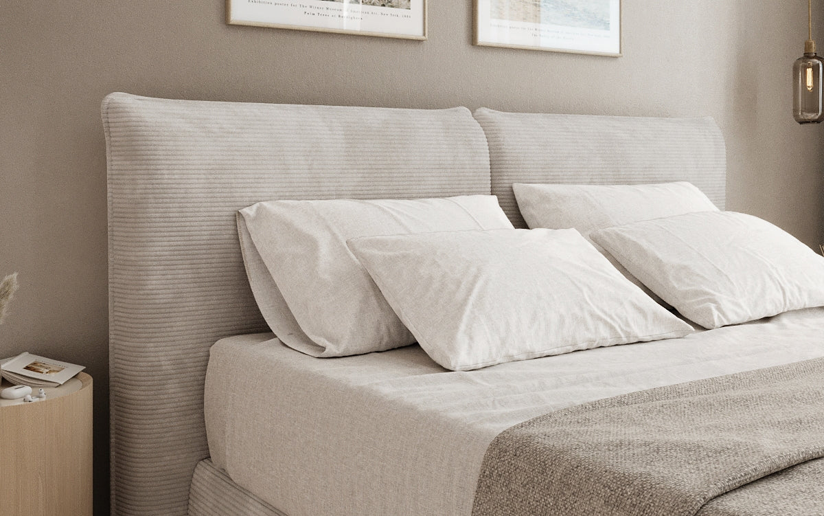 Boxspringbed Pillo in Ribstof
