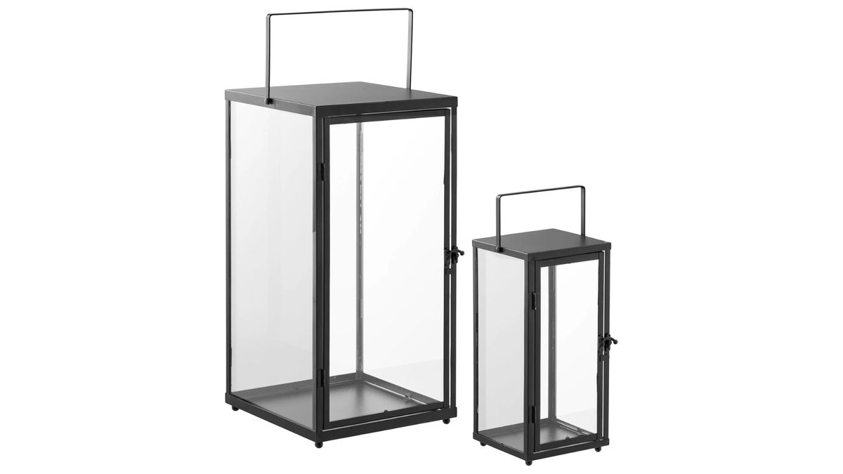 2-delige lantaarnset Felli - met zwart metalen frame
