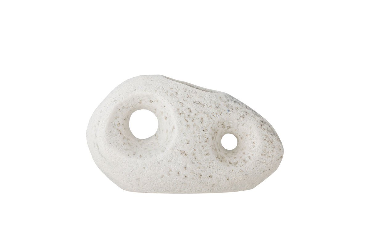 Vaas Zola - Wit, van steengoed, breed