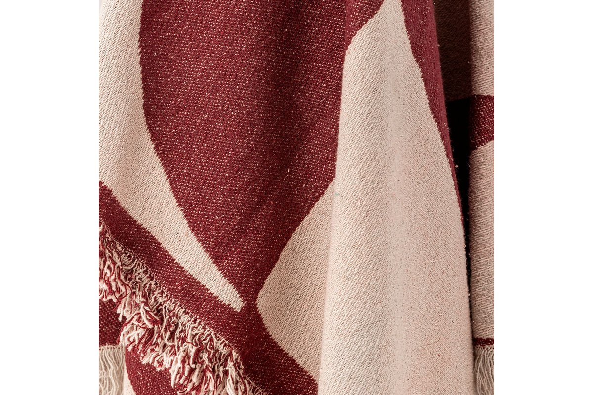 Plaid Luma - Rood, van gerecycled katoen