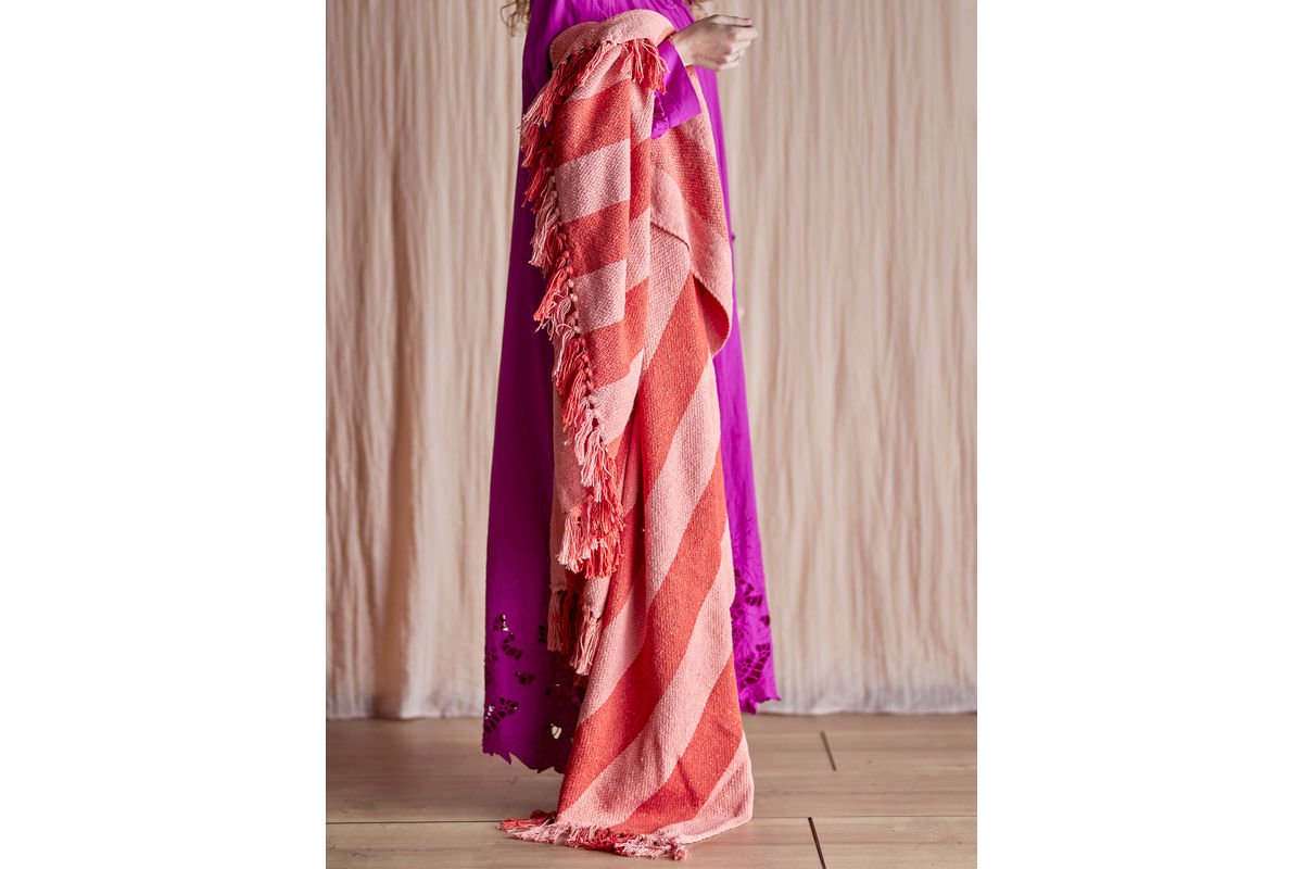 Plaid Niam - Oranje, van gerecycled katoen