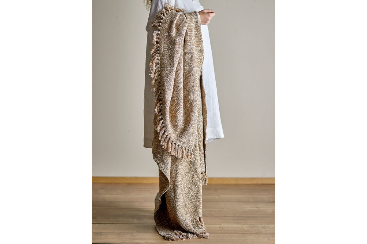 Plaid Hena - Bruin, van gerecycled katoen