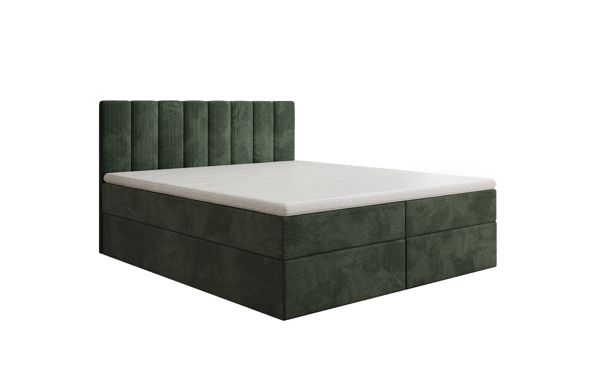 Boxspringbed Sofia in Ribstof met opbergruimte