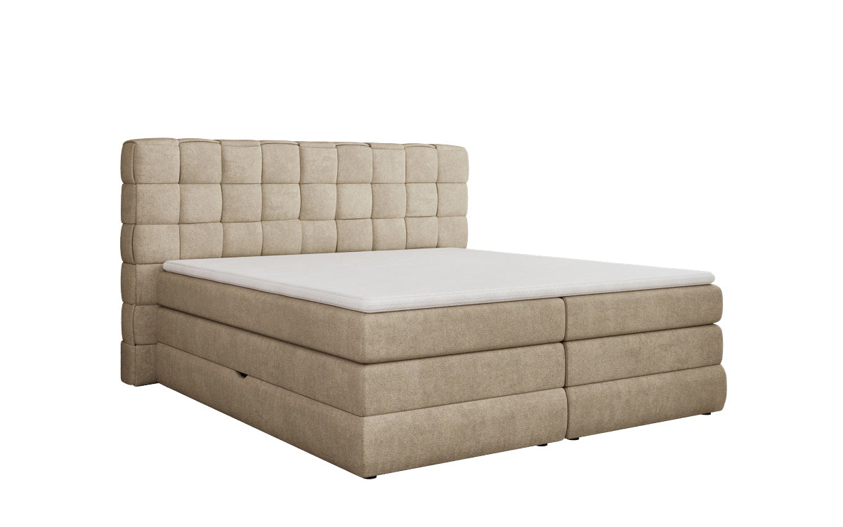 Boxspringbed Trama met opbergruimte in Stof