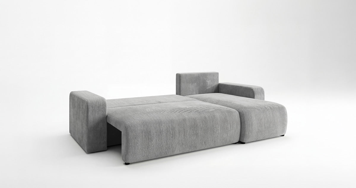 Designsofa Calva met slaap- en uitklapfunctie in Ribstof