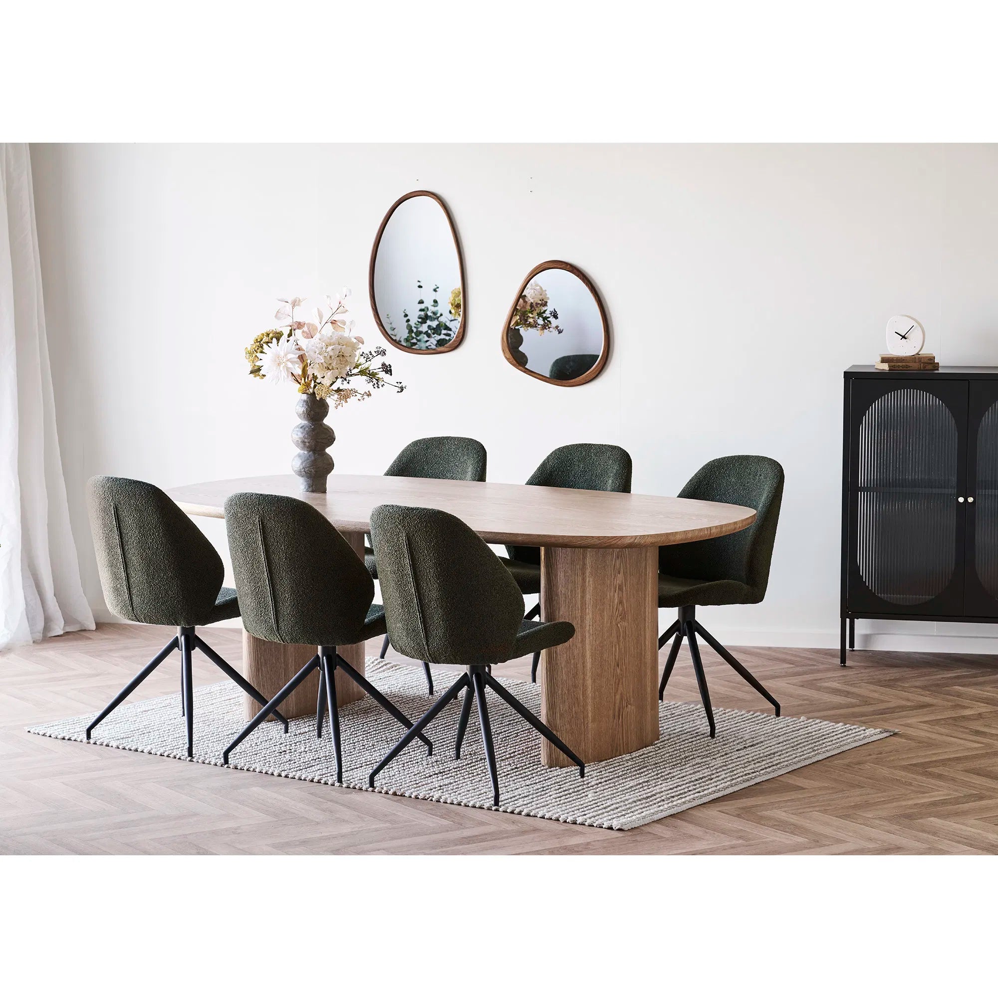 Spiegel Ardano – Organische vorm in houtlook (44×48 cm)