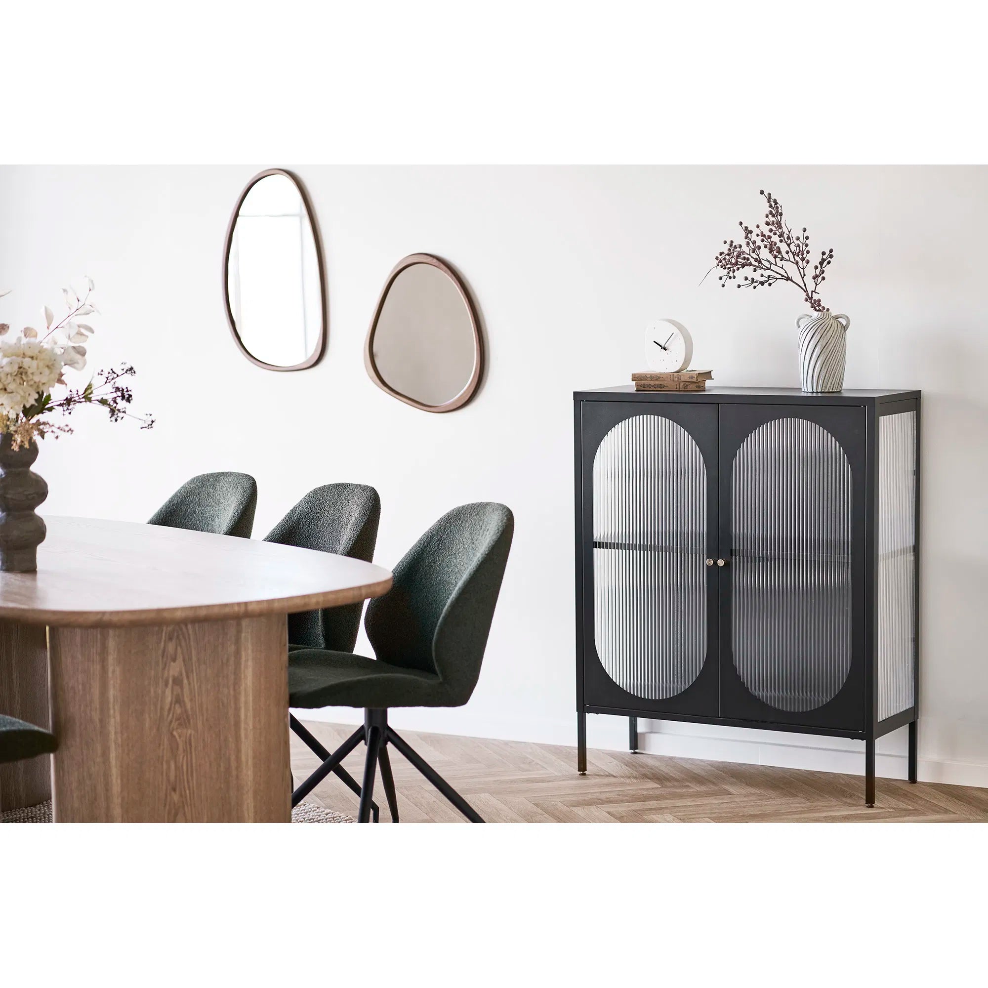 Spiegel Ardano – Organische vorm in houtlook (44×48 cm)