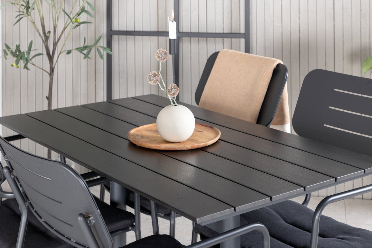 Tuin eettafel Salento - 120x90 cm in Zwart met een tafelblad van Aintwood