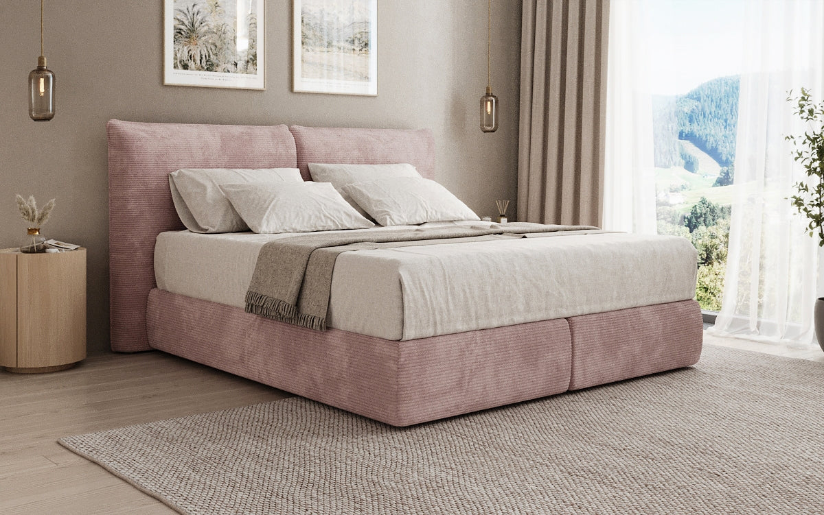 Boxspringbed Pillo in Ribstof