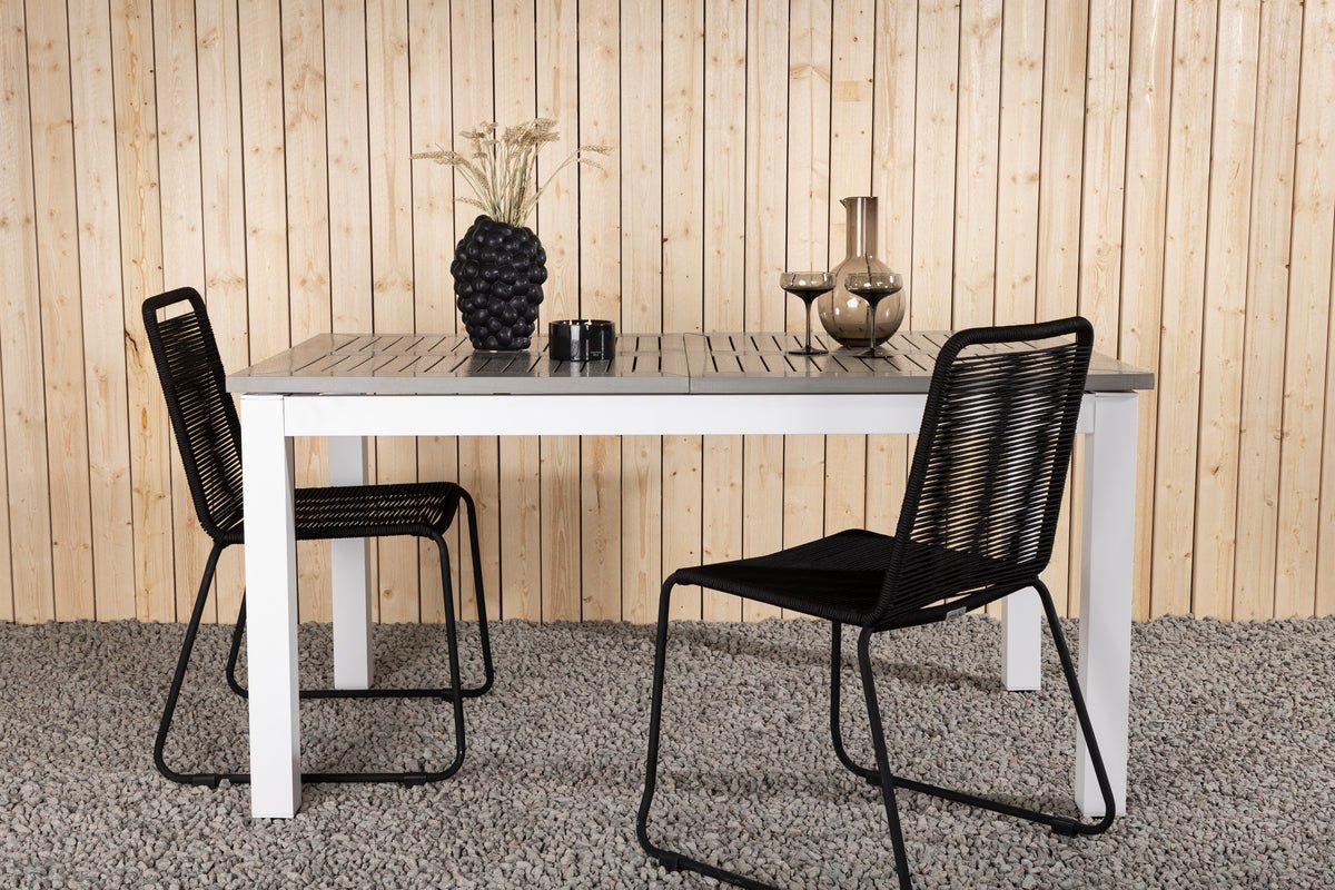 Tuin eettafel Ravello - Uitschuifbaar van 152 tot 210 cm met wit aluminium frame