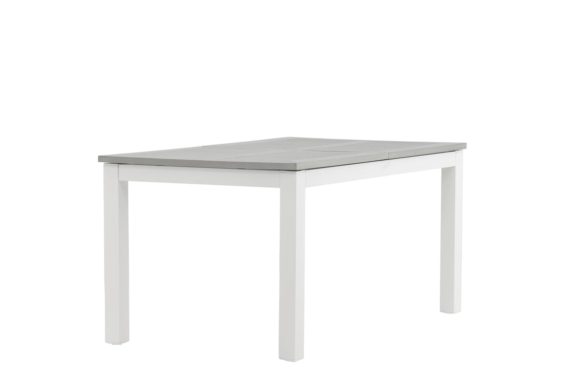 Tuin eettafel Ravello - Uitschuifbaar van 152 tot 210 cm met wit aluminium frame