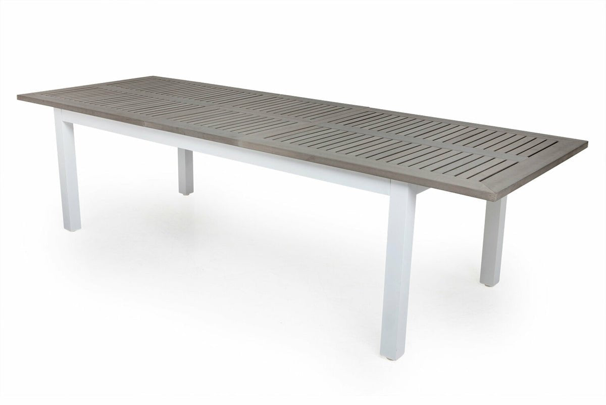 Tuin eettafel Ravello - Uitschuifbaar van 152 tot 210 cm met wit aluminium frame