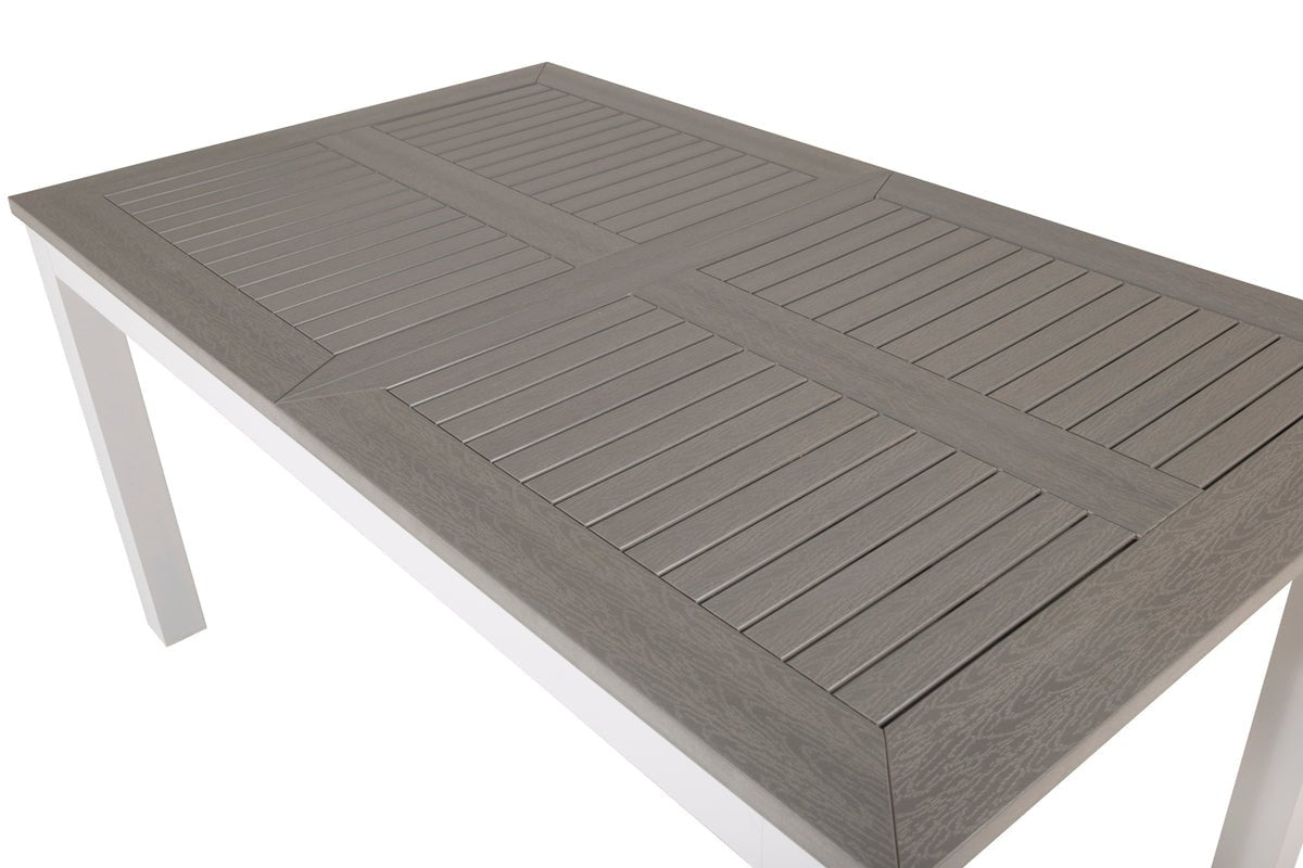 Tuin eettafel Ravello - Uitschuifbaar van 152 tot 210 cm met wit aluminium frame