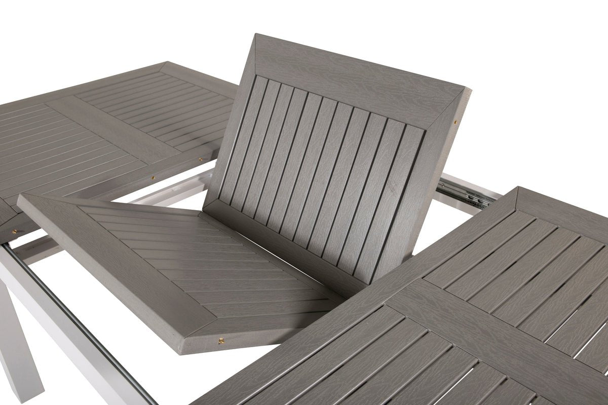 Tuin eettafel Ravello - Uitschuifbaar van 152 tot 210 cm met wit aluminium frame