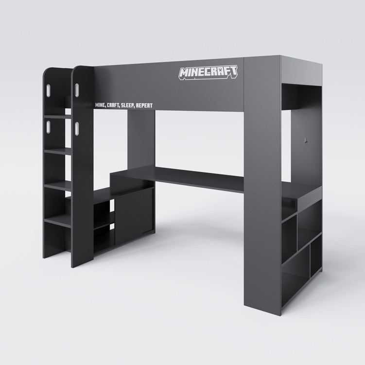 Minecraft Gaming-huisbed "BaseCamp" met bureau & plank