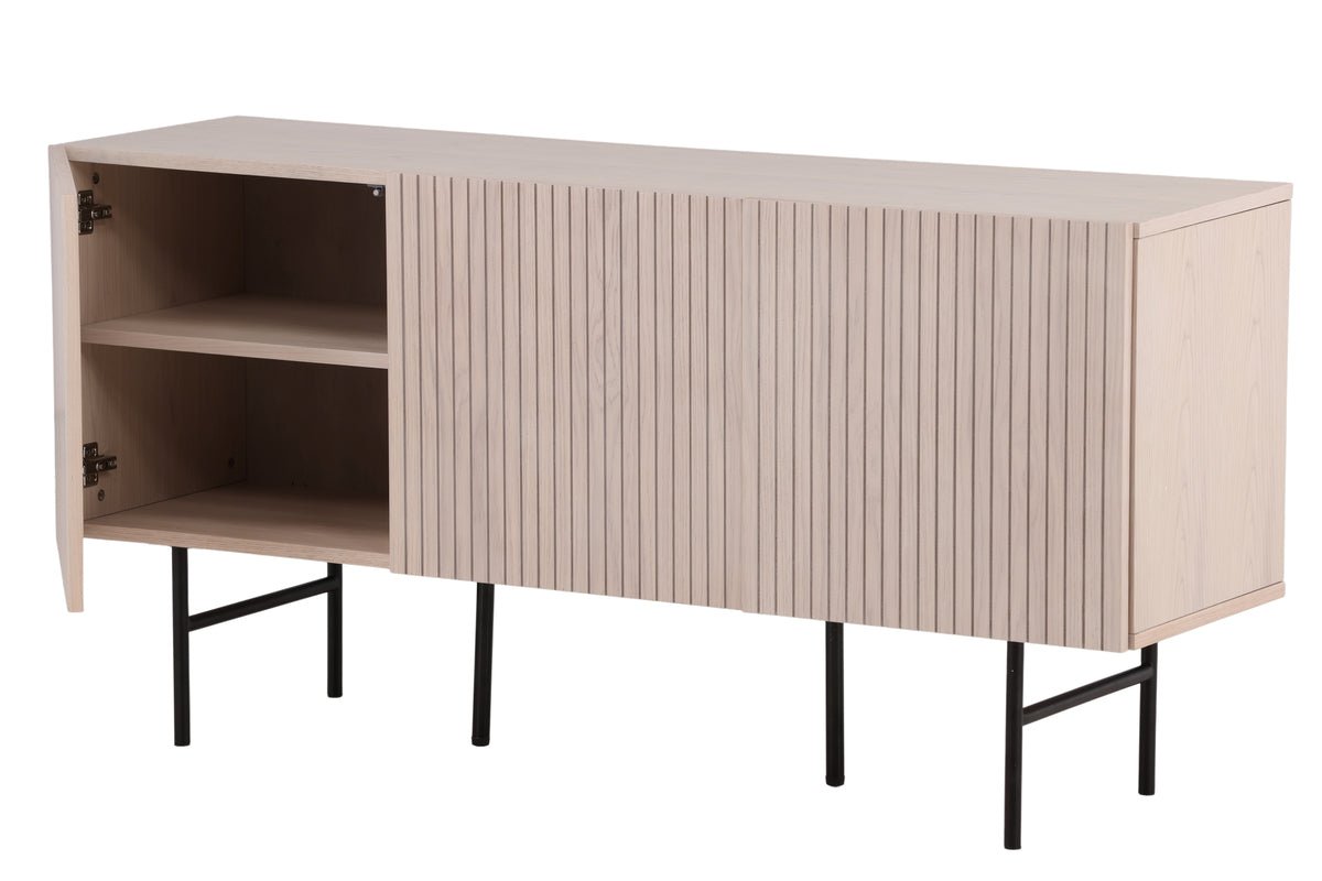 Kommode Elvesta – 150 cm, Whitewash oder Zwart, Modern Skandi