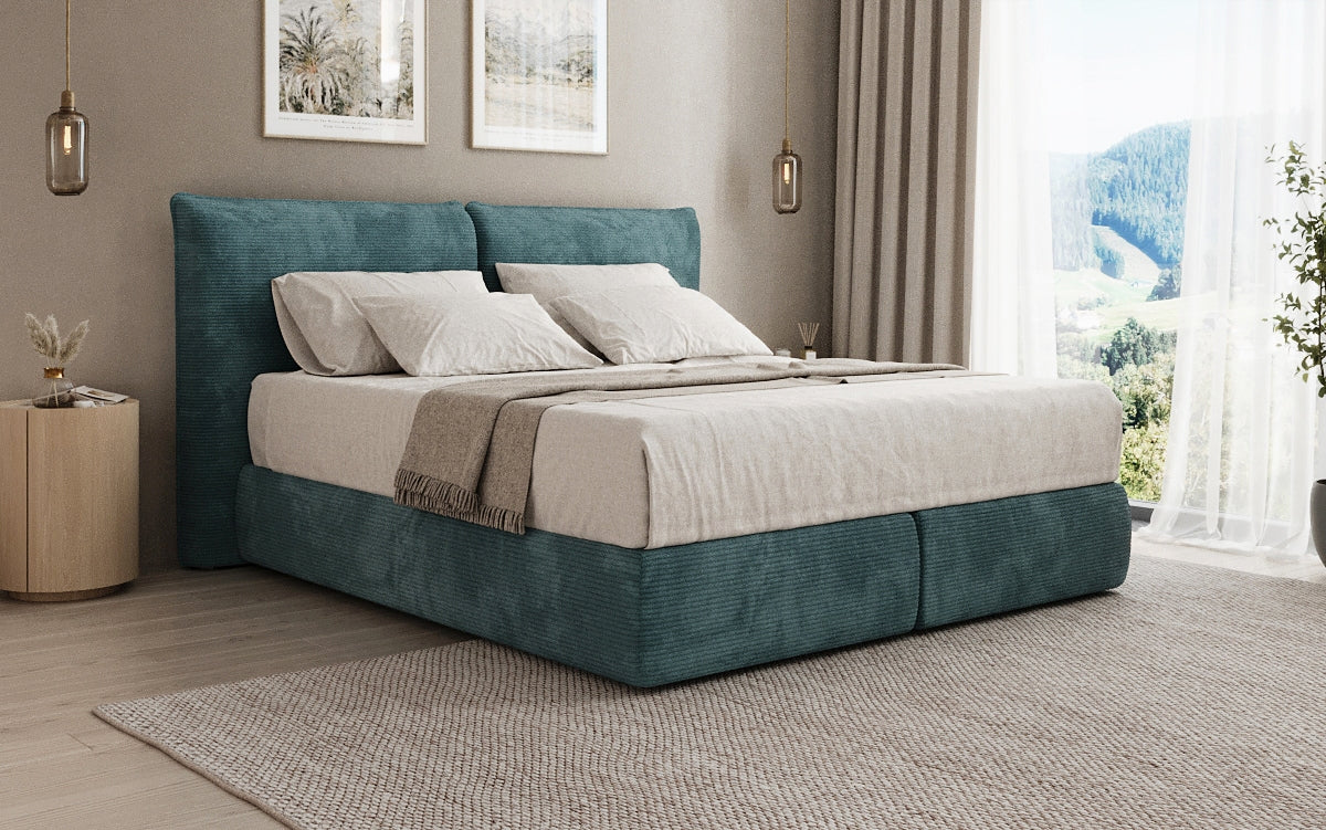 Boxspringbed Pillo in Ribstof